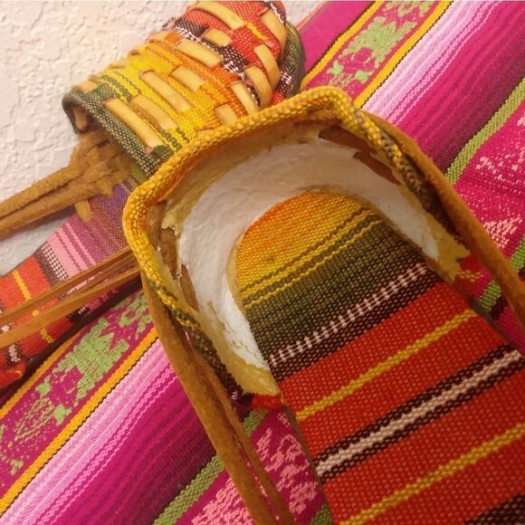 NEW Guatemalan Handmade Leather Boho Bohemian Hippie Shoes Flats Size 7 - Picture 8 of 10